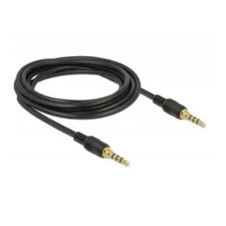 Delock Kabel Stereoklinke 3,5 mm 4-polig Stecker > Stecker 3 m schwarz Delock Kabel Stereoklinke 3,5 mm 4-polig Stecker > Stecker 3 m schwarz