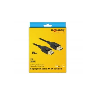 Delock DisplayPort Kabel 8K 60 Hz 2 m DP 8K zertifiziert