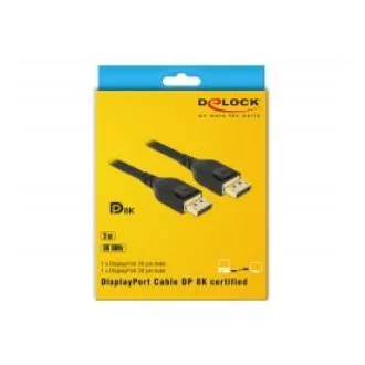 Delock DisplayPort Kabel 8K 60 Hz 3 m DP 8K zertifiziert