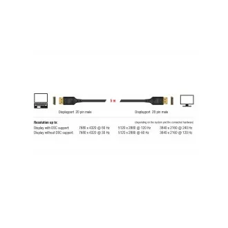 Delock DisplayPort Kabel 8K 60 Hz 5 m DP 8K zertifiziert
