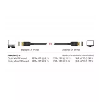 Delock DisplayPort Kabel 8K 60 Hz 5 m DP 8K zertifiziert