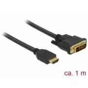 Delock HDMI zu DVI Kabel 24 1 bidirektional 1 m