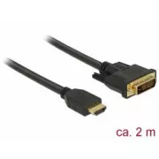Delock HDMI zu DVI Kabel 24 1 bidirektional 2 m