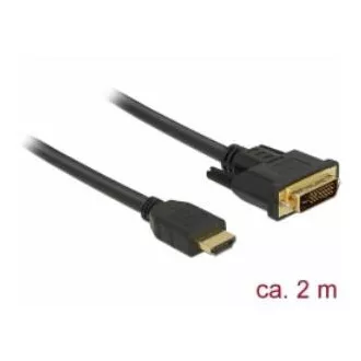 Delock HDMI zu DVI Kabel 24 1 bidirektional 2 m