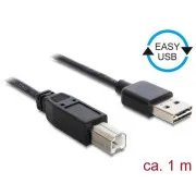 Delock Kabel EASY-USB 2.0 Typ-A Stecker > USB 2.0 Typ-B Stecker 1 m schwarz