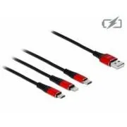 Delock USB 3-in-1-Ladekabel für Lightning™ / Micro USB / USB Typ-C™, 1 m