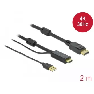 Delock HDMI zu DisplayPort 4K 30 Hz Kabel 2 m