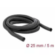 Delock Selbstschließende Geflechtummantelung 5 m x 25 mm, schwarz