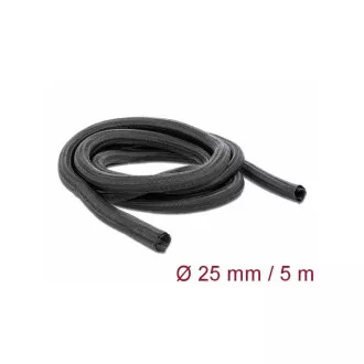 Delock Selbstschließende Geflechtummantelung 5 m x 25 mm, schwarz Delock Selbstschließende Geflechtummantelung 5 m x 25 mm, schwarz