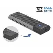 Delock Externes USB Type-C™ Kombi-Gehäuse für M.2 NVMe PCIe oder SATA SSD - werkzeuglos