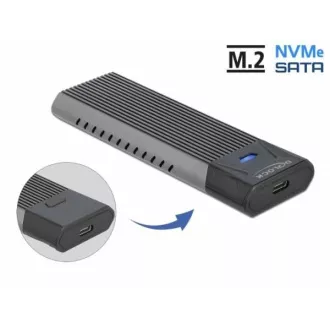 Delock Externes USB Type-C™ Kombi-Gehäuse für M.2 NVMe PCIe oder SATA SSD - werkzeuglos Delock Externes USB Type-C™ Kombi-Gehäuse für M.2 NVMe PCIe oder SATA SSD - werkzeuglos