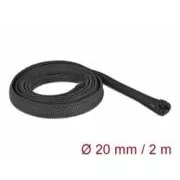 Delock Flechtmantel mit Reißverschluss, 2 m x 20 mm, schwarz