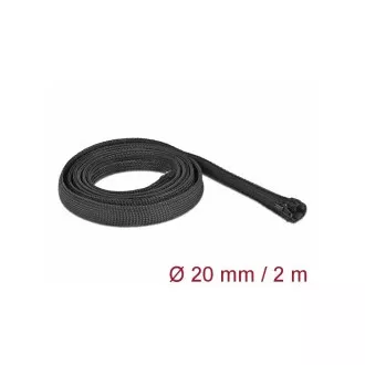 Delock Flechtmantel mit Reißverschluss, 2 m x 20 mm, schwarz