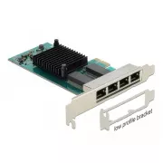 Delock PCI Express Karte für 4 x Gigabit LAN
