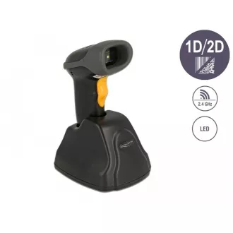 Delock 2,4 GHz, 1D- und 2D-Barcodescanner mit Ladestation
