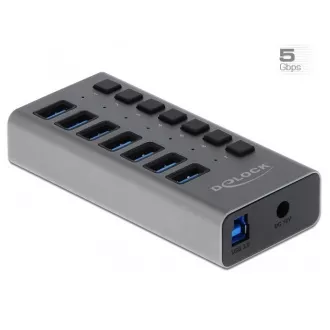 Delock Externer SuperSpeed USB Hub mit 7 Anschlüssen Schalter Delock Externer SuperSpeed USB Hub mit 7 Anschlüssen Schalter