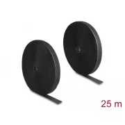 Delock Äußerst zuverlässiges Klettband L 25 m x B 25 mm, schwarz