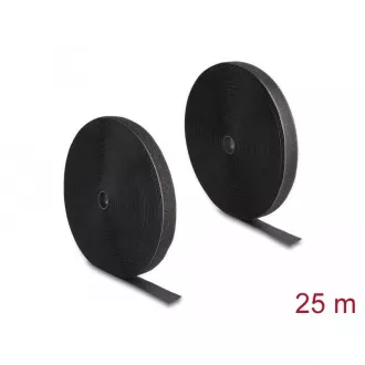 Delock Äußerst zuverlässiges Klettband L 25 m x B 25 mm, schwarz Delock Äußerst zuverlässiges Klettband L 25 m x B 25 mm, schwarz