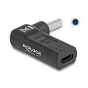 Delock Adapter für Laptop-Ladekabel, von USB-Typ-C-Buchse auf HP-Stecker 4,5 x 3,0 mm, 90° abgewinkelt