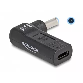 Delock Adapter für Laptop-Ladekabel, von USB-Typ-C-Buchse auf HP-Stecker 4,5 x 3,0 mm, 90° abgewinkelt Delock Adapter für Laptop-Ladekabel, von USB-Typ-C-Buchse auf HP-Stecker 4,5 x 3,0 mm, 90° abgewinkelt