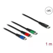 Delock USB-3-in-1-Ladekabel USB Type-C auf Lightning / Micro-USB / USB Type-C, 1 m