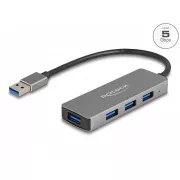 Delock 4-Port USB 3.2 Gen 1 Hub mit USB Typ-A Anschluss - USB Typ-A Anschlüsse an der Seite