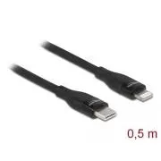 Delock USB Typ-C™ zu Lightning™ Daten- und Ladekabel für iPhone™, iPad™ und iPod™ schwarz 0,5 m MFi