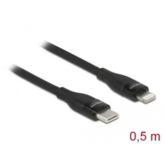 Delock USB Typ-C™ zu Lightning™ Daten- und Ladekabel für iPhone™, iPad™ und iPod™ schwarz 0,5 m MFi