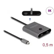 Delock Switch USB 10 Gbps USB Typ-C™, 2 auf 1, bidirektional, 8K