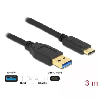 Delock SuperSpeed USB (USB 3.2 Gen 2) Typ-A auf USB Typ-C™ Kabel, 3m lang