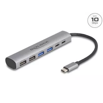Delock 6 Port USB-Hub mit 4 x USB Typ-A Buchsen und 2 x USB Typ-C™ Buchsen Delock 6 Port USB-Hub mit 4 x USB Typ-A Buchsen und 2 x USB Typ-C™ Buchsen