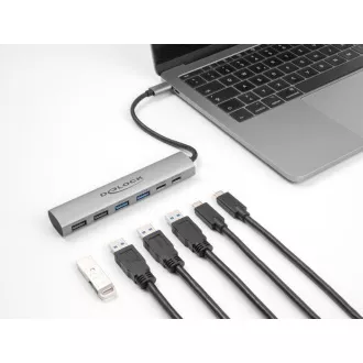 Delock 6 Port USB-Hub mit 4 x USB Typ-A Buchsen und 2 x USB Typ-C™ Buchsen Delock 6 Port USB-Hub mit 4 x USB Typ-A Buchsen und 2 x USB Typ-C™ Buchsen