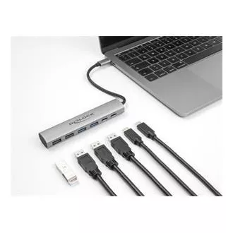 Delock 6 Port USB-Hub mit 4 x USB Typ-A Buchsen und 2 x USB Typ-C™ Buchsen Delock 6 Port USB-Hub mit 4 x USB Typ-A Buchsen und 2 x USB Typ-C™ Buchsen