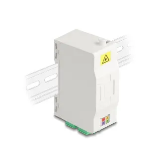 Delock Optical DIN-Schienen-Anschlussdose mit Steckerhalter und 4 x LC-Duplex-Steckern