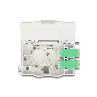 Delock Optical DIN-Schienen-Anschlussdose mit Steckerhalter und 4 x LC-Duplex-Steckern