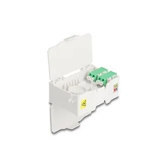 Delock Optical DIN-Schienen-Anschlussdose mit Steckerhalter und 4 x LC-Duplex-Steckern