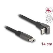 Delock USB 2.0-Flachbandkabel von USB-Typ-C-Stecker auf USB-Typ-C-Stecker, rechtwinklig
