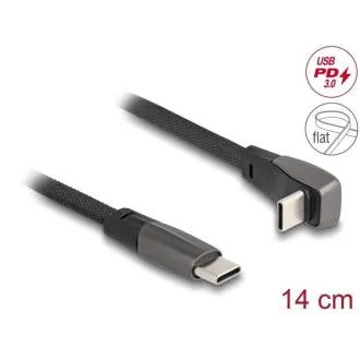 Delock USB 2.0-Flachbandkabel von USB-Typ-C-Stecker auf USB-Typ-C-Stecker, rechtwinklig Delock USB 2.0-Flachbandkabel von USB-Typ-C-Stecker auf USB-Typ-C-Stecker, rechtwinklig