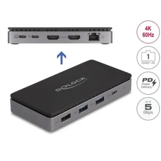 Delock USB Typ-C™ 4K Docking Station - Dual HDMI MST / USB / Gibabit LAN / PD 3.0 85 W