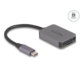Delock Card Reader mit USB Type-C™ im Aluminiumgehäuse für SD- oder Micro SD-Speicherkarten