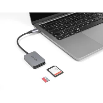 Delock Card Reader mit USB Type-C™ im Aluminiumgehäuse für SD- oder Micro SD-Speicherkarten