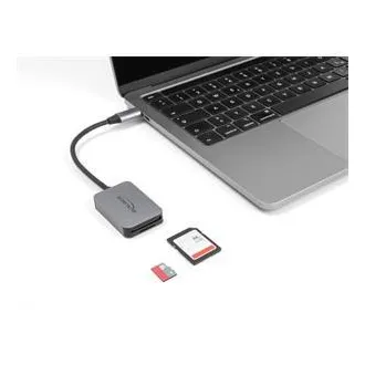 Delock Card Reader mit USB Type-C™ im Aluminiumgehäuse für SD- oder Micro SD-Speicherkarten