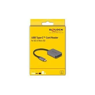 Delock Card Reader mit USB Type-C™ im Aluminiumgehäuse für SD- oder Micro SD-Speicherkarten