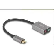 Delock Externe USB Typ-C™ Soundkarte mit Plug & Play Audio Adapter, 2 x 3,5 mm Stereo Klinke