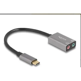 Delock Externe USB Typ-C™ Soundkarte mit Plug & Play Audio Adapter, 2 x 3,5 mm Stereo Klinke