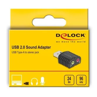 Delock Externe USB 24 bit / 96 kHz Plug & Play Soundkarte für Windows, MAC, Linux, Chrome OS
