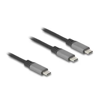 Delock USB-C™ Y-förmiges Kabel, 1 x Stecker auf 2 x PD 3.0-Stecker, 100 W intelligente Stromverteilung, 1,2 m