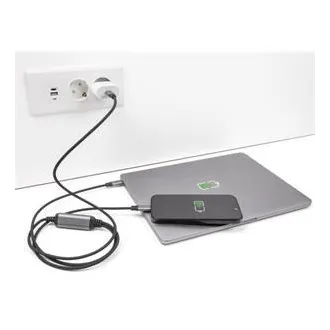 Delock USB-C™ Y-förmiges Kabel, 1 x Stecker auf 2 x PD 3.0-Stecker, 100 W intelligente Stromverteilung, 1,2 m