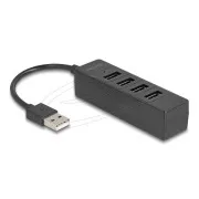 Delock 4 Port USB Hub USB 2.0 mit 4 x USB Typ-A Buchse schwarz