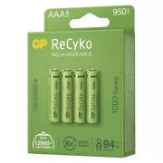 GP AAA ReCyko 950 mAh, wiederaufladbar (HR03) , 4 Stück